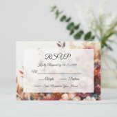Oogst bloemblaadjes en geschilderde lucht RSVP kaartje (Staand voorkant)