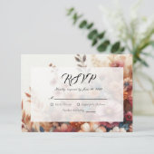 Oogst bloemblaadjes en geschilderde lucht RSVP kaartje (Staand voorkant)