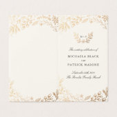 Oogst Bloemen Mini Bruiloft Programma (Buitenkant ongevouwen)