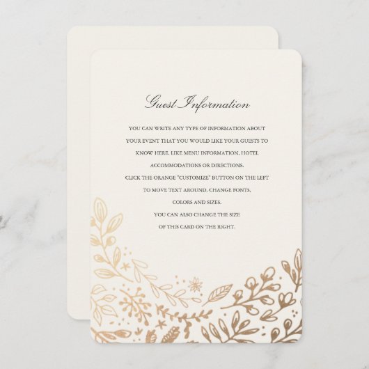 Oogst Bloemen Routebeschrijving/Informatie Kaart (Voorkant / Achterkant)