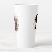 Oogst bloemenmonogram latte mok (Voorkant)