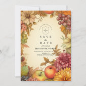 Oogst Bloemrijke Herfst Bruiloft Save The Date (Voorkant)