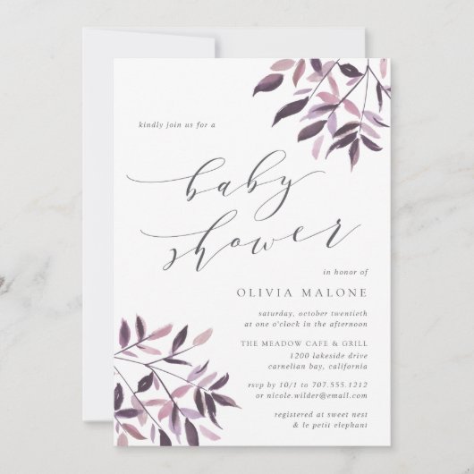 Oogst Blush Baby shower Invitation Kaart (Voorkant)