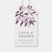Oogst Blush Waterverf Foliage Weddenschap Hartelij Cadeaulabel (Voorkant)