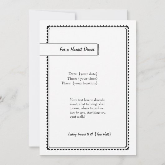 Oogst Boerderij Uitnodiging (Achterkant)