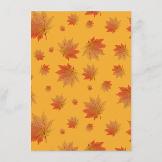 Oogst Bouquet&Fall Bladeren Thanksgiving Diner Menu (Achterkant)