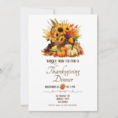 Oogst Bouquet&Herfst Bloemen Thanksgiving Diner Kaart (Voorkant)