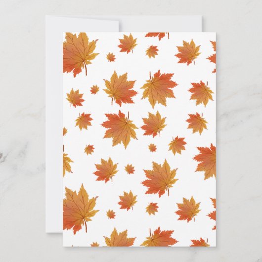 Oogst Bouquet&Herfst Bloemen Thanksgiving Diner Kaart (Achterkant)