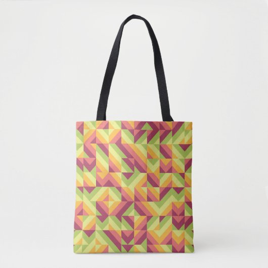 Oogst Chevron Mosaic Tote Bag (Voorkant)