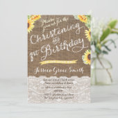 Oogst Christening en Eerste verjaardag voor meisje Kaart (Staand voorkant)