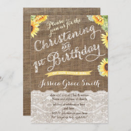 Oogst Christening en Eerste verjaardag voor meisje Kaart