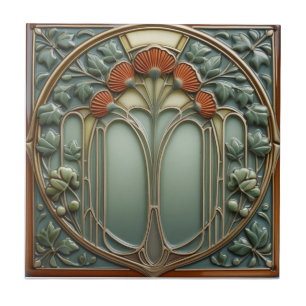Oogst Crescendo Art Nouveau vintage paddenstoel Tegeltje