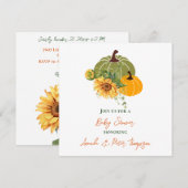 Oogst Cute Little Pumpkin Sunflower Baby shower Kaart (Voorkant / Achterkant)