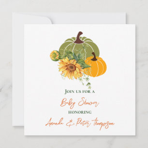 Oogst Cute Little Pumpkin Sunflower Baby shower Kaart
