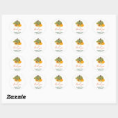 Oogst Cute Little Pumpkin Sunflower Baby shower Ronde Sticker (Vel)