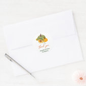 Oogst Cute Little Pumpkin Sunflower Baby shower Ronde Sticker (Envelop)