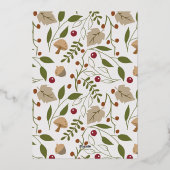 Oogst Dankbaarheid met Rustieke Herfstloof Folie Feestdagenkaart (Achterkant)