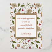 Oogst Dankbaarheid Thanksgiving Folie Feestdagenkaart (Voorkant)