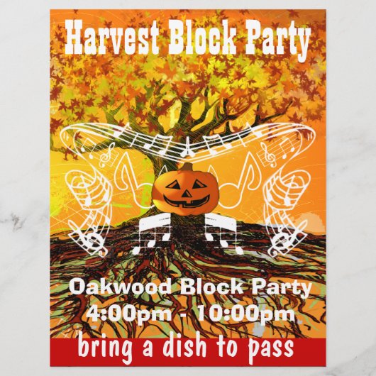 Oogst de Gebeurtenis van de Partij van het Blok of Flyer (Achterkant)