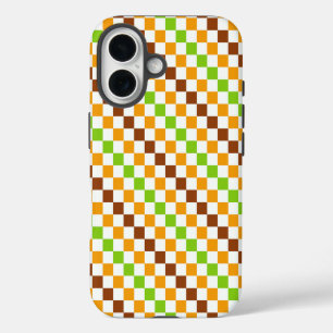 Oogst diagonaal schaakbordpatroon iPhone 16 hoesje