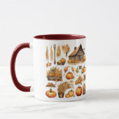 Oogst Dorpscombinatiebeker voor Thanksgiving Mok (Links)