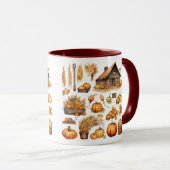 Oogst Dorpscombinatiebeker voor Thanksgiving Mok (Voorkant rechts)