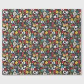 Oogst en gelukkig nieuwjaar cadeaupapier (Vlak)