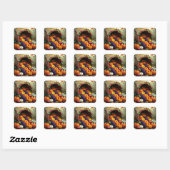 Oogst en Zegen Overvloed Hoorn  Vierkante Sticker (Vel)