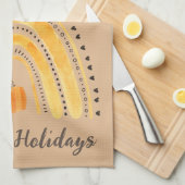 Oogst Feestdagen aangepaste keukenhanddoeken (Quarter Fold)