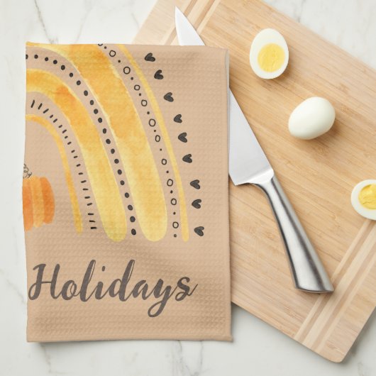 Oogst Feestdagen aangepaste keukenhanddoeken (Quarter Fold)