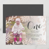 Oogst Flowers Birthday Invite Kaart (Voorkant / Achterkant)