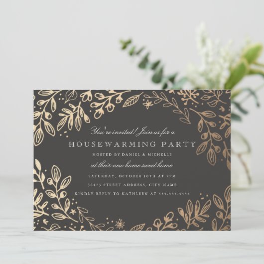 Oogst Flowers Housewarming Kaart (Staand voorkant)