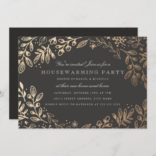 Oogst Flowers Housewarming Kaart (Voorkant / Achterkant)