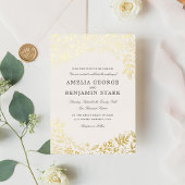 Oogst Flowers Wedding Folie Uitnodiging