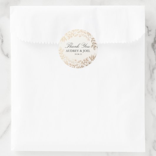 Oogst Flowers Wedding Ronde Sticker (Tas)