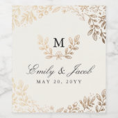 Oogst Flowers Wedding Wijn Etiket (Enkel label)