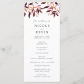 Oogst Foliage bruiloft ceremonie programma Programmakaart (Voorkant)