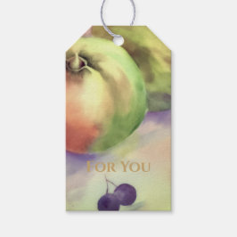 Oogst Fruit Appels Peren & Druiven Cadeaubijslage Cadeaulabel