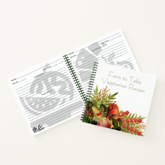 Oogst Fruit Vegetarisch Recept Organisator Notitieboek (Binnen)