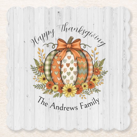 Oogst Genade Thanksgiving Kartonnen Onderzetters (Voorkant)