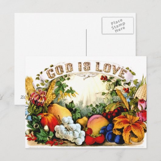  Oogst God is Love 1874 Briefkaart (Voorkant / Achterkant)