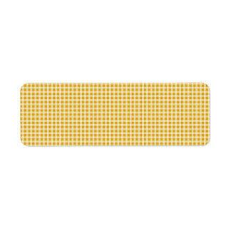 Oogst Gold en White Gingham Check geruite patroon Etiket