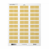 Oogst Gold en White Gingham Check geruite patroon Etiket (Full Sheet)
