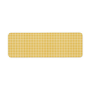 Oogst Gold en White Gingham Check Pset Pattern Etiket
