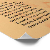 Oogst Gold Peony Pattern Boho Wedding Seating Seat Poster (Hoek)