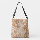 Oogst Gold Rabbit Family Designer Canvas tas Art (Achterkant)