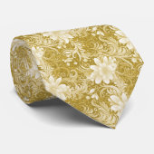Oogst Goud Bloem Batik Stropdas (Opgerold)