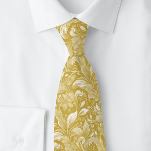 Oogst Goud Botanische Batik Stropdas