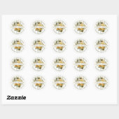 Oogst goud | Cream Bloemen Boeket retouradres Ronde Sticker (Vel)