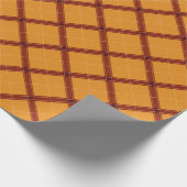 Oogst goud en rode vlecht cadeaupapier (Hoek)